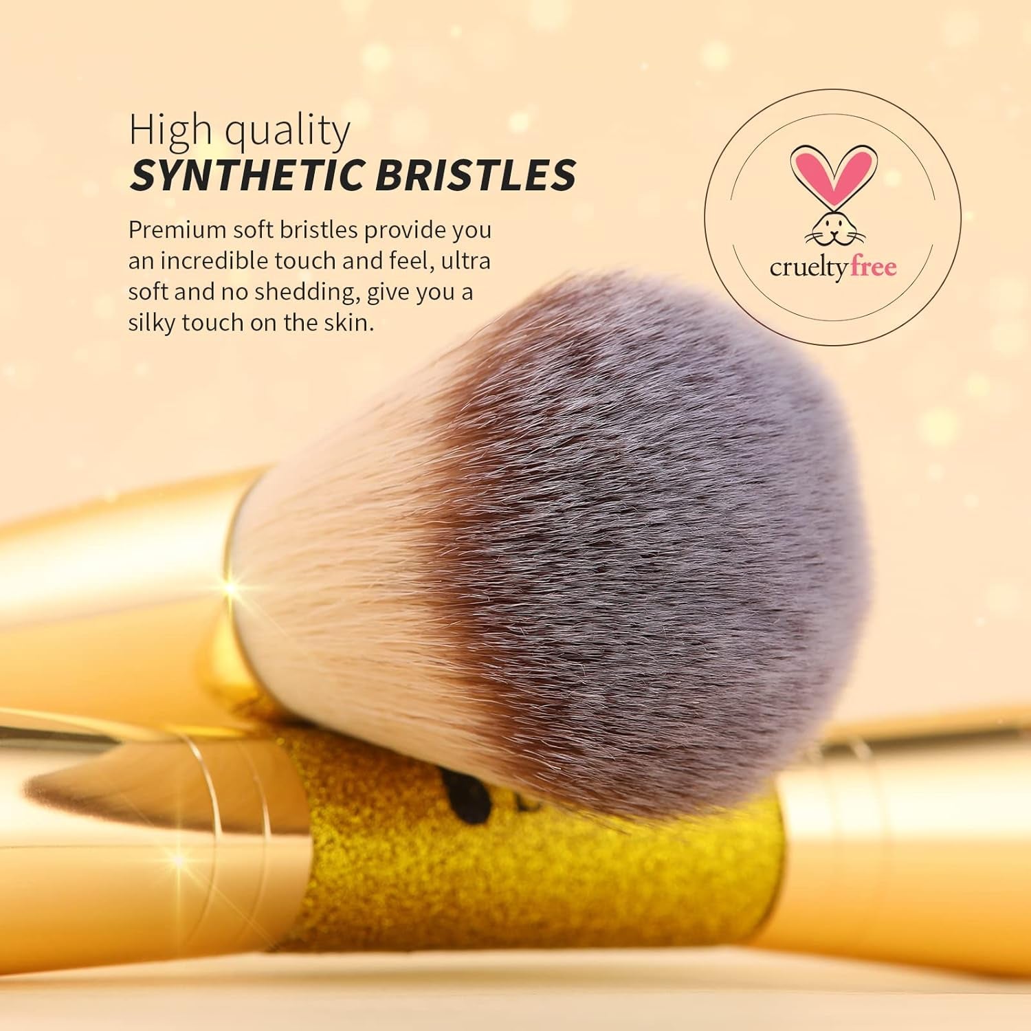 Double-Ended Makeup Foundation Brush for Blush and Bronzer, Suitable for Cream or Powder Applications