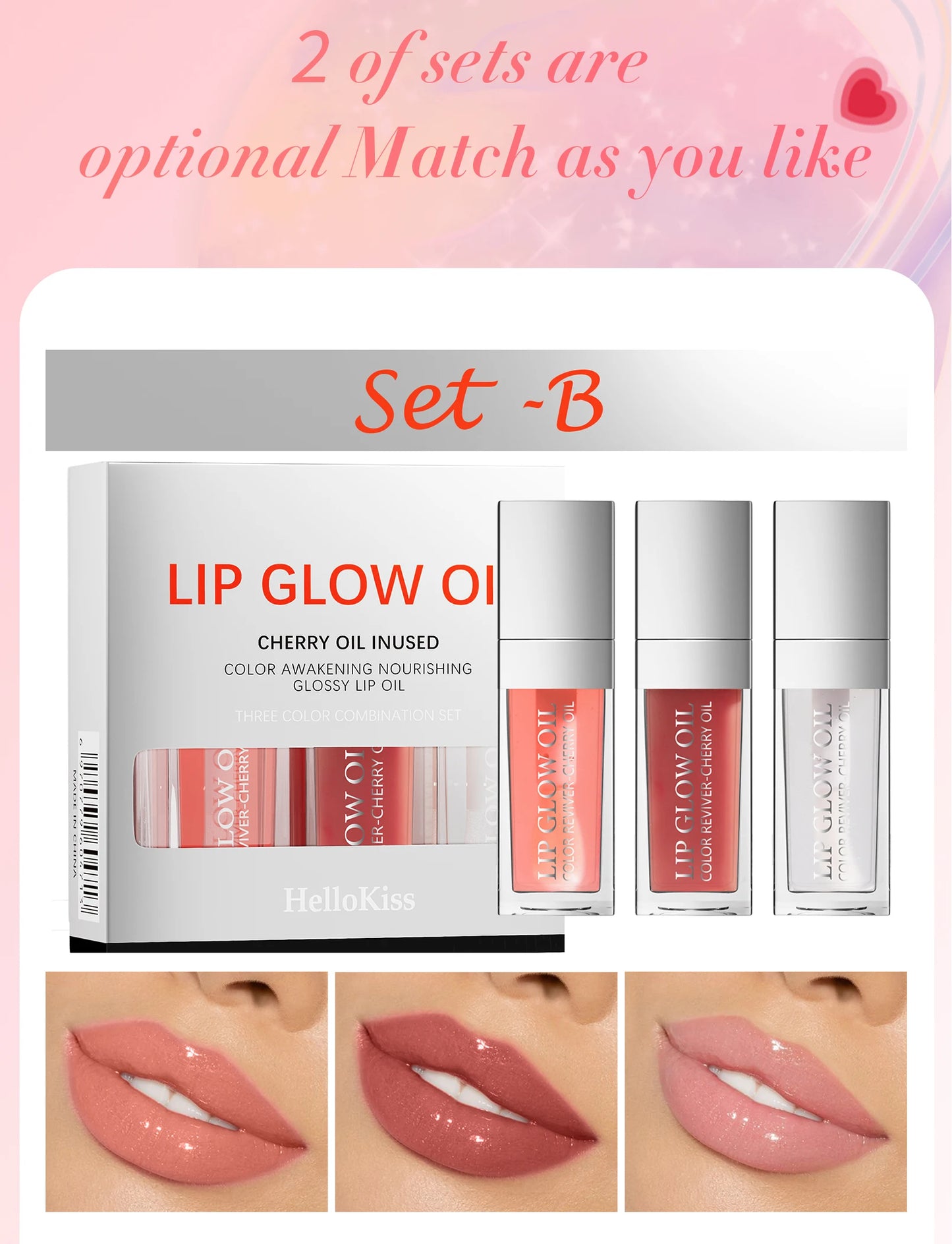 Crystal Jelly Moisturizing Lip Oil Set Plumping Lip Gloss Makeup Sexy Plump Lip Glow Oil Tinted Lip Plumper Set