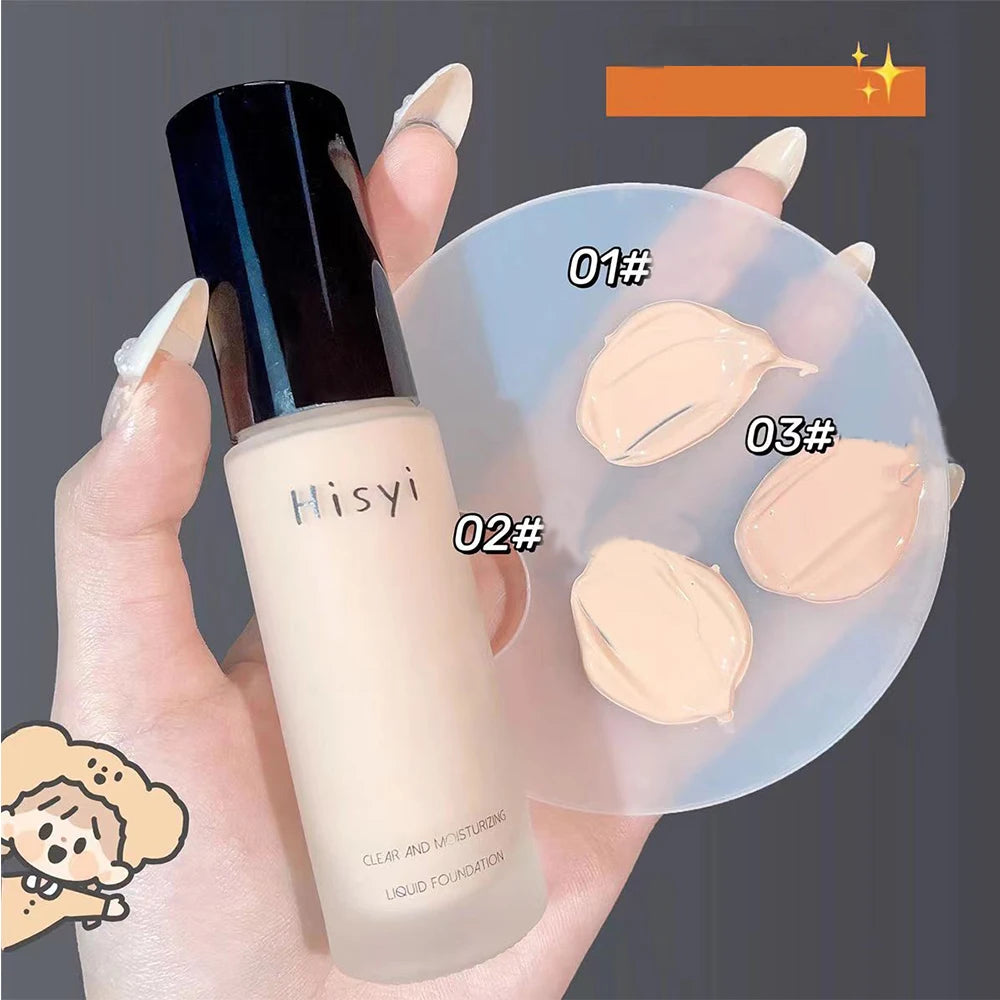 Liquid foundation naturally covers flaws without sticking powder, plain face cream, transparent foundation, conceals blemishes