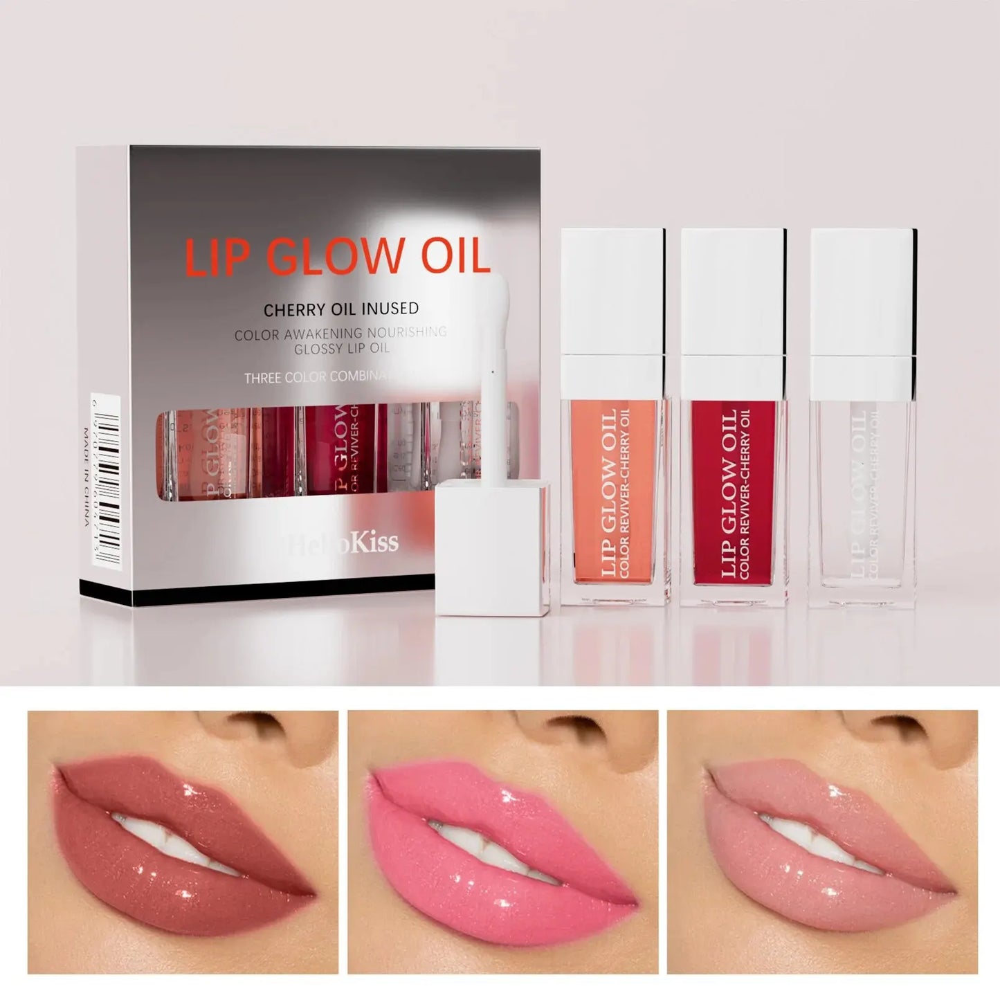 Crystal Jelly Moisturizing Lip Oil Set Plumping Lip Gloss Makeup Sexy Plump Lip Glow Oil Tinted Lip Plumper Set