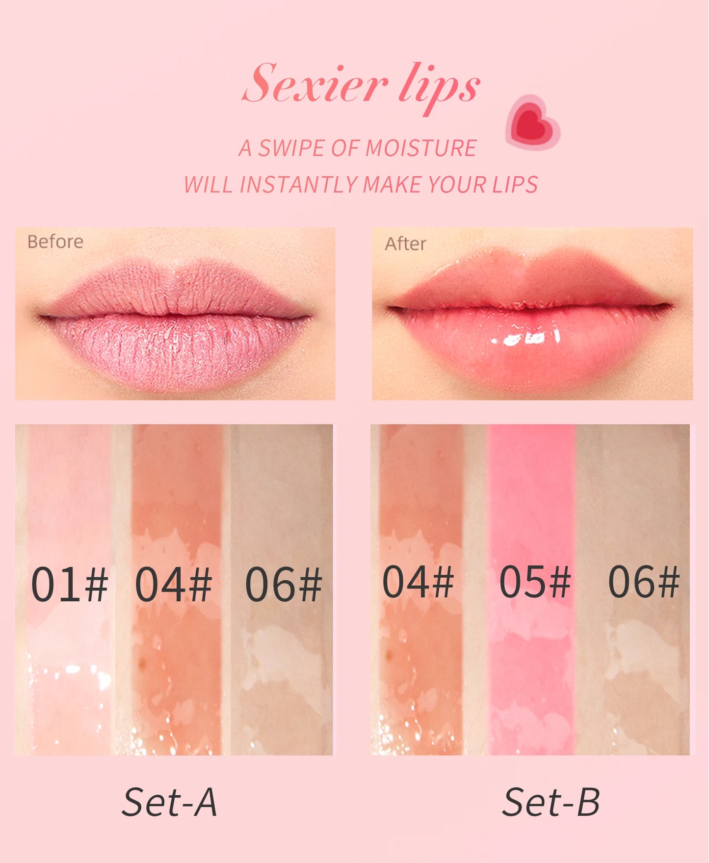 Crystal Jelly Moisturizing Lip Oil Set Plumping Lip Gloss Makeup Sexy Plump Lip Glow Oil Tinted Lip Plumper Set