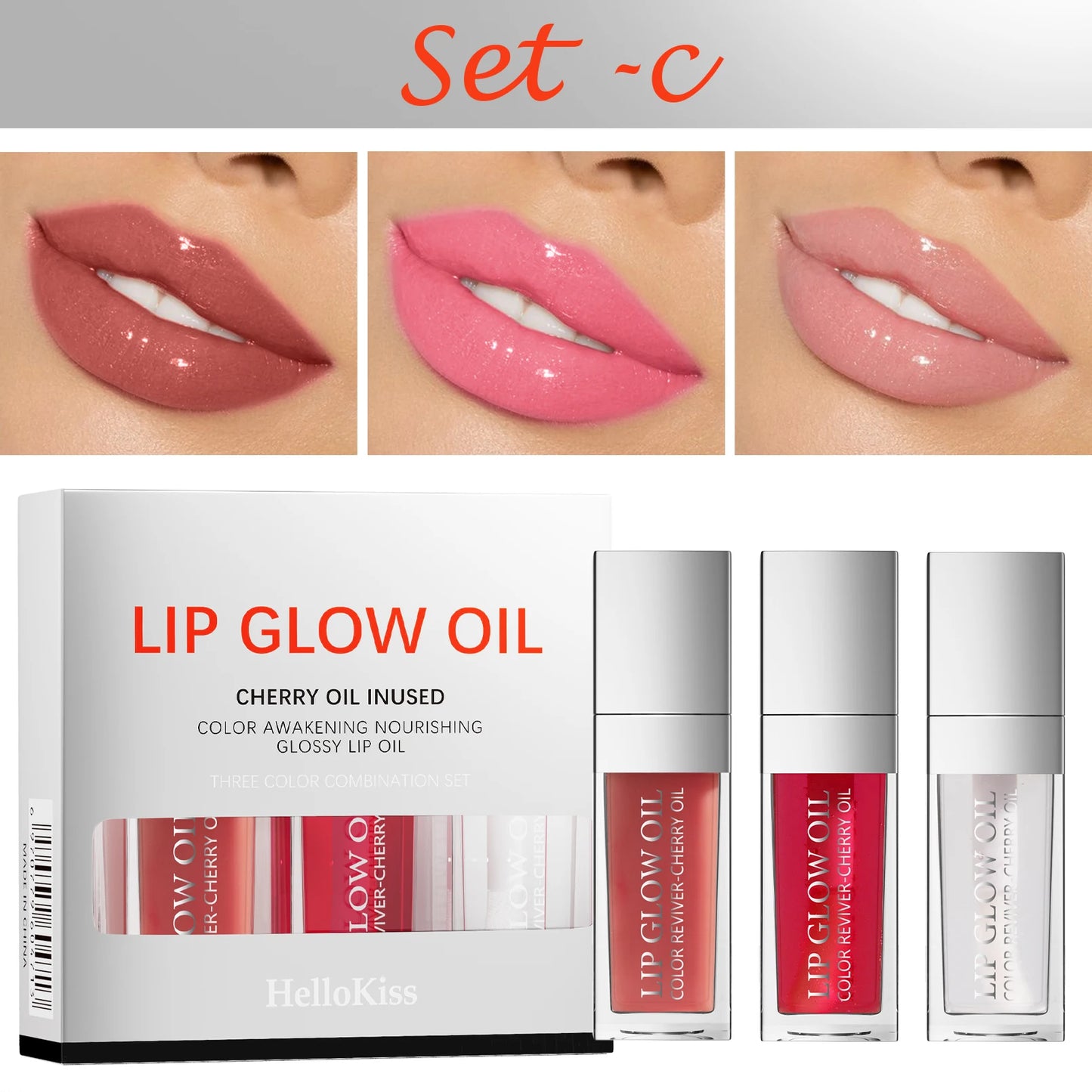 Crystal Jelly Moisturizing Lip Oil Set Plumping Lip Gloss Makeup Sexy Plump Lip Glow Oil Tinted Lip Plumper Set