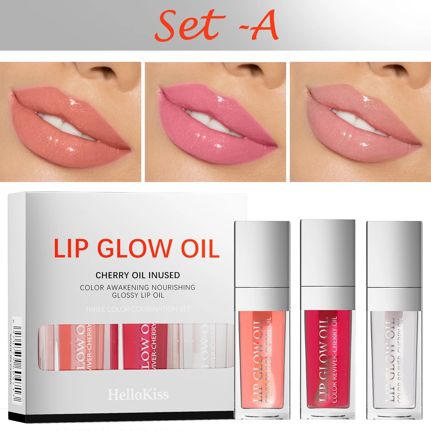 Crystal Jelly Moisturizing Lip Oil Set Plumping Lip Gloss Makeup Sexy Plump Lip Glow Oil Tinted Lip Plumper Set