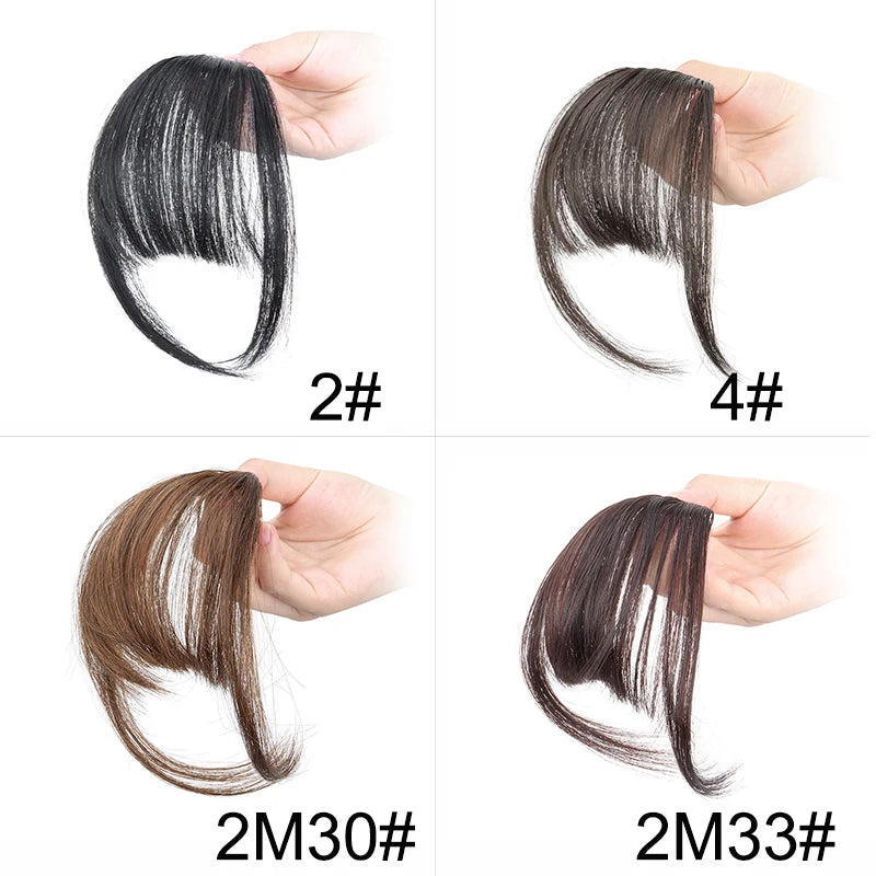 Synthetic Fake Invisible Air Bangs Hair Extension Front Fringes Hairpiece Black Brown Hair Accessories for Women