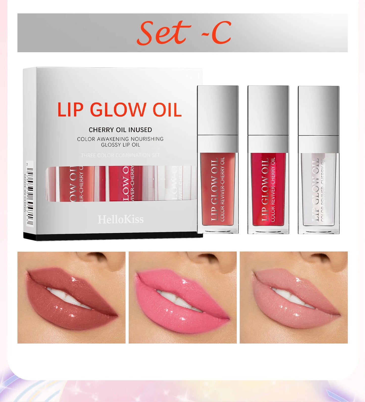 Crystal Jelly Moisturizing Lip Oil Set Plumping Lip Gloss Makeup Sexy Plump Lip Glow Oil Tinted Lip Plumper Set